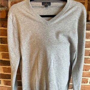 Brooks Brothers Light Gray V-Neck Sweater